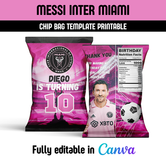 Chip bag template - Messi Inter Miami