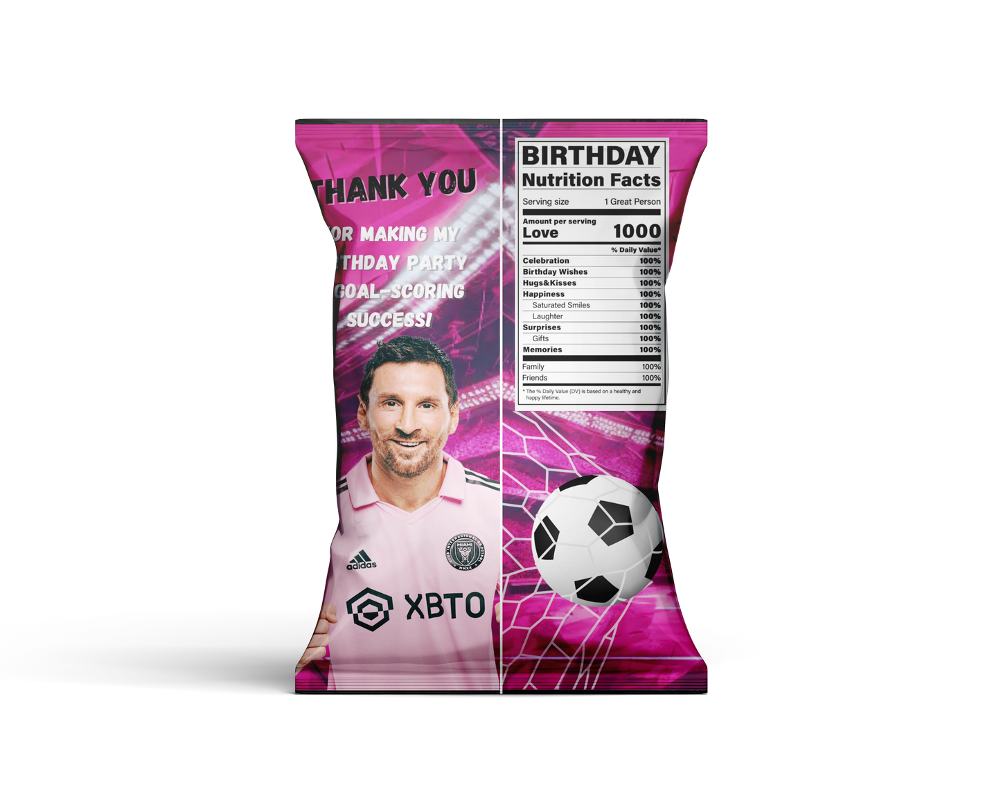 Chip bag template - Messi Inter Miami