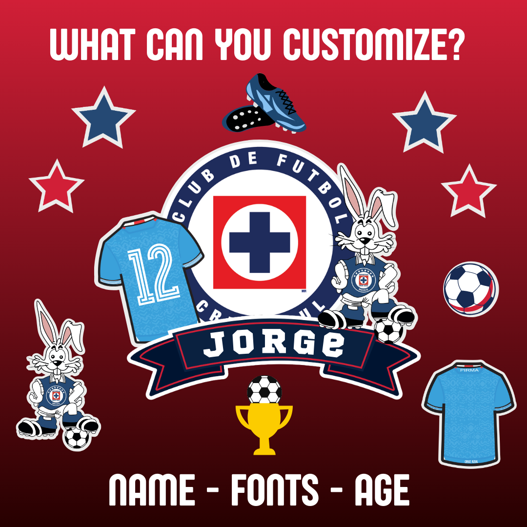 Cake topper template canva | Cruz Azul birthday cake topper editable | Cruz azul party birthday | template soccer canva | Liga MX