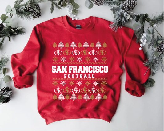 San Francisco Football Christmas | PNG Only Digital File | Ugly Sweater Style Football |  San Francisco Football Christmas