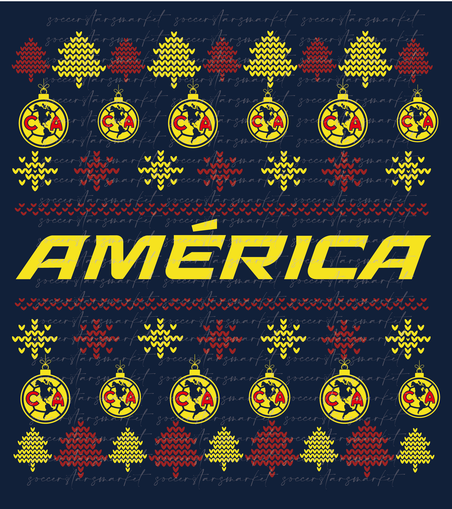 Club América Christmas | PNG Only Digital File | America Ugly Sweater Style Football | America Clipart | Club america Liga MX Diseño navidad suerter feo