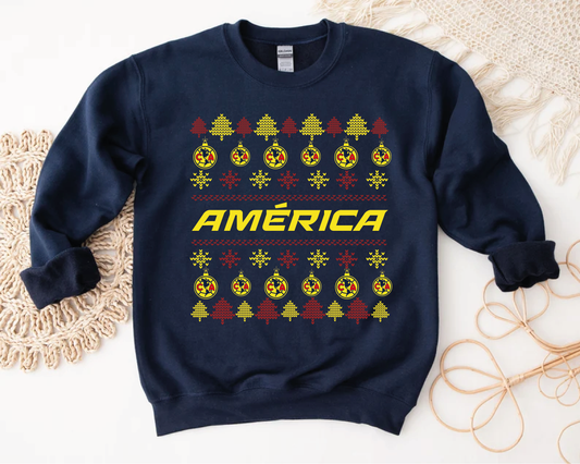 Club América Christmas | PNG Only Digital File | America Ugly Sweater Style Football | America Clipart | Club america Liga MX Diseño navidad suerter feo