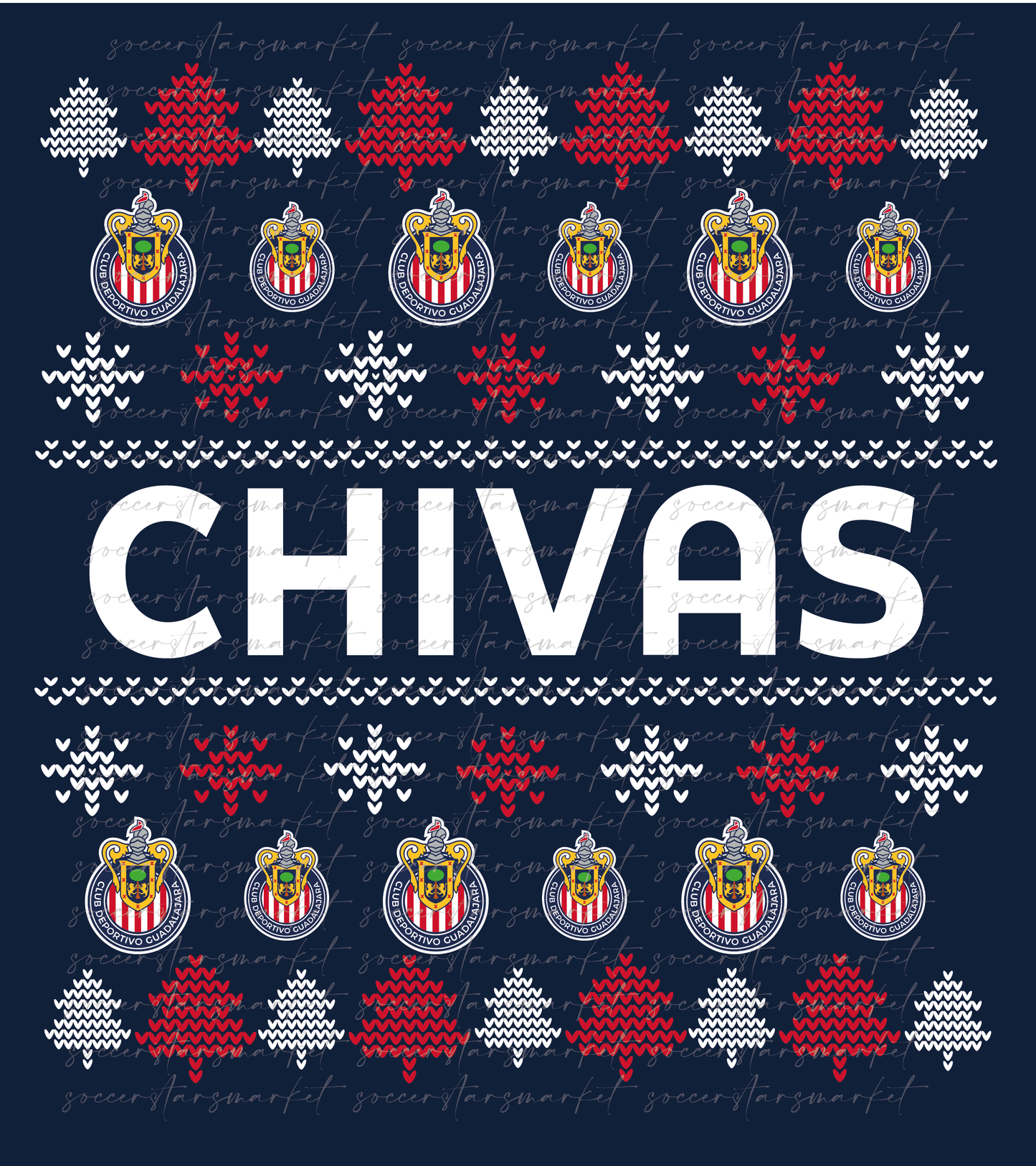 Chivas Christmas | PNG Only Digital File | Chivas Ugly Sweater Style Football | Chivas Clipart | Chivas de Guadalajara Liga MX Diseño navidad suerter feo