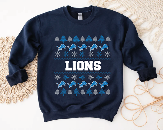 Detroit Football Christmas | PNG Only Digital File | Detroit Ugly Sweater Style Football | Detroit Clipart | Detroit Football Legends PNG | Detroit Football Christmas