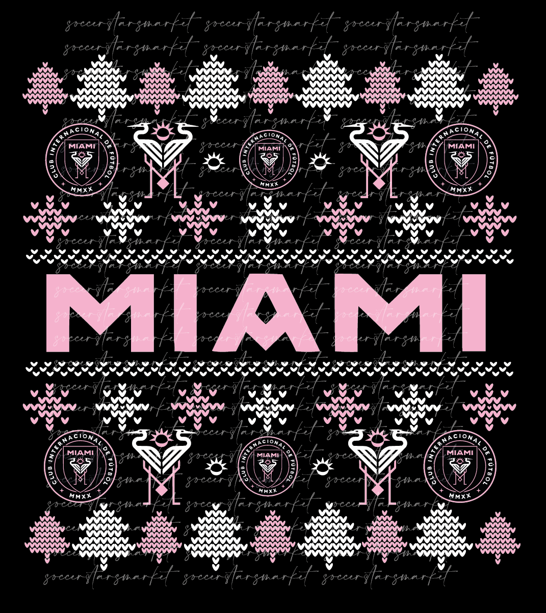 Inter Miami MLS Christmas | PNG Only Digital File | Ugly Sweater Style Soccer | Miami Clipart | Inter Miami digital png