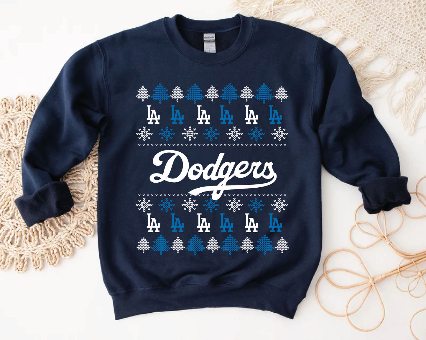 Los Angeles Baseball Team Christmas | PNG Only Digital File | LA Ugly Sweater Style MLB | Dodgers Clipart | MLB Christmas | Los Angeles baseball