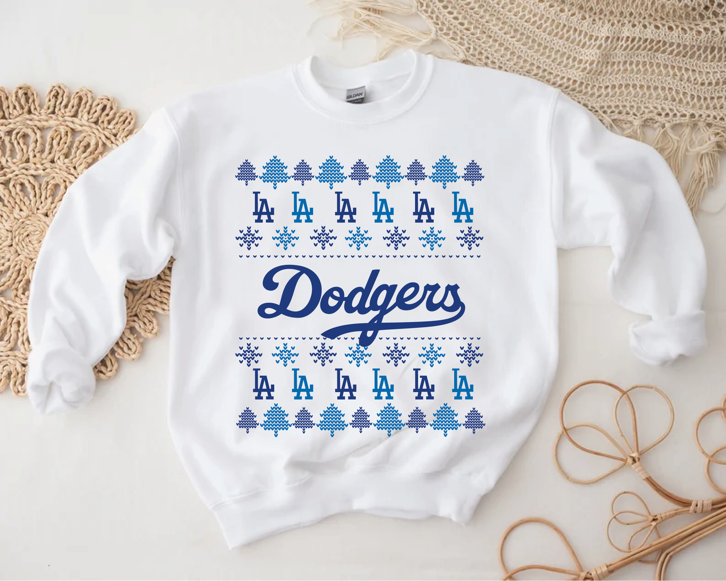 Los Angeles Baseball Team Christmas | PNG Only Digital File | LA Ugly Sweater Style MLB | Dodgers Clipart | MLB Christmas | Los Angeles baseball