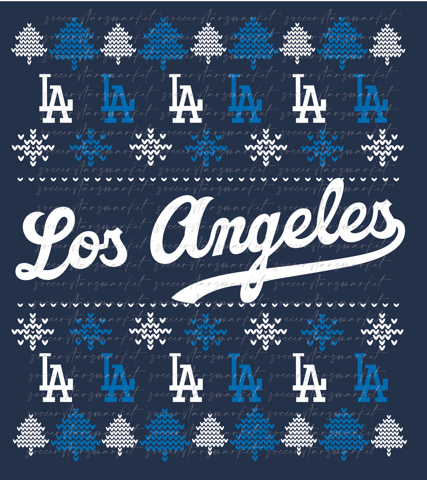 Los Angeles Baseball Team Christmas | PNG Only Digital File | LA Ugly Sweater Style MLB | Dodgers Clipart | MLB Christmas | Los Angeles baseball