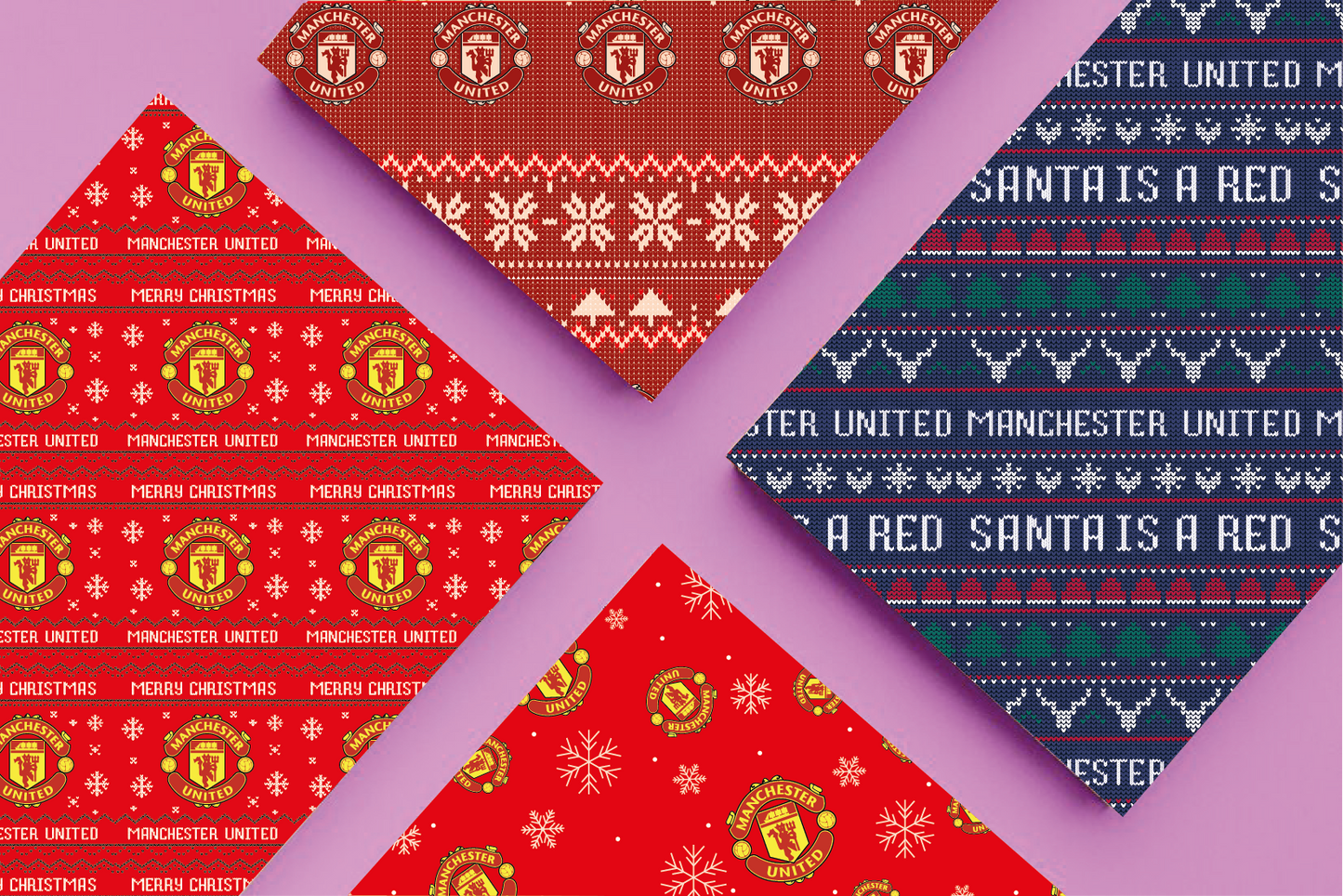 Christmas Manchester United Digital Paper Bundle | Wrapping Paper Pack | Patterns Sports Soccer | Designs Printable soccer | Digital Prints