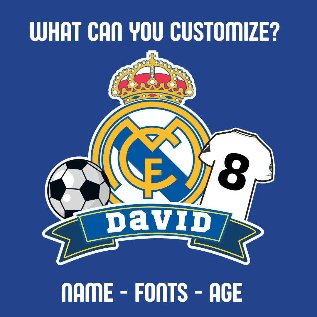 Cake topper template Real Madrid svg canva  | Real Madrid birthday cake topper editable | Jude Bellingham birthday | template soccer canva